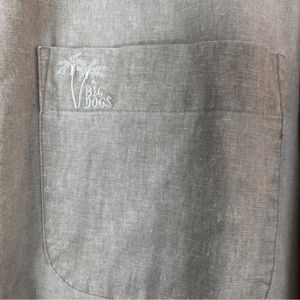 Big Dogs Mens Tan Short Sleeve Button-Up Vintage Shirt Tan Men's Shirt Size: 4X - Picture 6 of 15